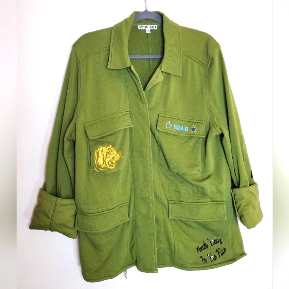 Attic Salt Military Style Jacket Size XL